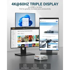 KAMRUI 4K Mini PC 16GB DDR4 RAM 512GB SSD ROM, Intel 12th Alder Lake-N95 4 Core Processor,windows 11 home, WiFI/BT,Office mini PC