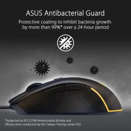 ASUS TUF Gaming M3 Gen II ultralight 59-gram wired gaming mouse, IP56 dust and water resistance, 8000 dpi sensor, six programmable buttons, Black