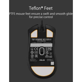 ASUS TUF Gaming M3 Gen II ultralight 59-gram wired gaming mouse, IP56 dust and water resistance, 8000 dpi sensor, six programmable buttons, Black