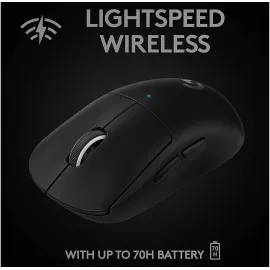 Logitech G PRO X SUPERLIGHT Wireless Gaming Mouse, Ultra-Lightweight, HERO 25K Sensor, 25,600 DPI, 5 Programmable Buttons, Long Battery Life, Compatible with PC / Mac - Black
