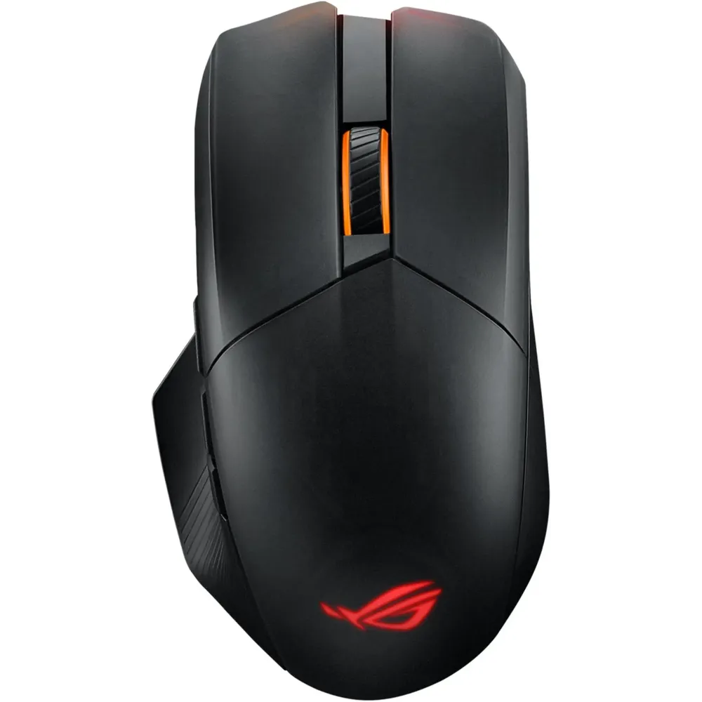 Asus ROG Chakram X Origin Gaming Mouse, Tri-mode connectivity (2.4GHz RF, Bluetooth, Wired), 36000 DPI sensor, 11 programmable buttons, Detachable joystick, Paracord cable, Black