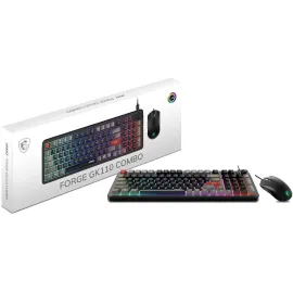 MSI Forge GK110 & GM320 Combo - Gaming Keyboard & Mouse Set, Membrane Switches, 1.5m USB-A to C (detachable), Adjustable 12.8K DPI, RGB