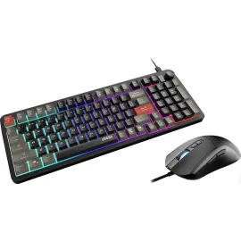MSI Forge GK110 & GM320 Combo - Gaming Keyboard & Mouse Set, Membrane Switches, 1.5m USB-A to C (detachable), Adjustable 12.8K DPI, RGB