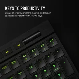 Corsair K100 AIR Wireless RGB Mechanical Gaming Keyboard - Ultra-Thin, Sub-1ms Slipstream , Low-Latency Bluetooth, Cherry MX Ultra Low Profile Keyswitches - NA Layout, QWERTY - Black