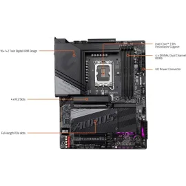 GIGABYTE Z790 AORUS ELITE X WIFI7 LGA 1700(14th,13th,12th Gen) Intel Z790 X ATX Motherboard with DDR5, 4 M.2, PCIe 5.0, USB 3.2 Type-C, Wi-Fi 7, 2.5GbE LAN, Q-Flash Plus, EZ-Latch Plus