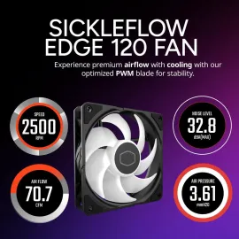 Cooler Master Hyper 212 Pro CPU Air Cooler, SickleFlow Edge 120 PWM Fan, Superconductive Composite 4 Copper Heat Pipes, 152mm Tall, Sleek Top Cover, AMD Ryzen AM5|AM4, Intel LGA 1851|1700 Brackets