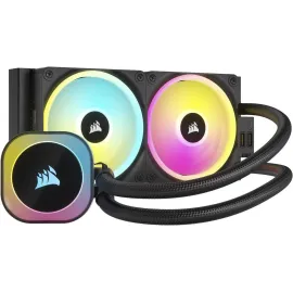 CORSAIR iCUE Link H100i RGB Liquid CPU Cooler - 240mm AIO - QX120 RGB Fans - Fits Intel LGA 1851, AMD AM5 - iCUE Link System Hub Included - Black
