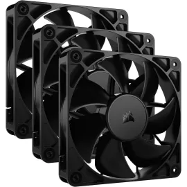 CORSAIR RS120 PWM 120mm Fans Triple Pack - Simplified Control - Daisy-Chain 4-Pin PWM Connection - Concentrated AirGuide Cooling - Magnetic Dome Bearing