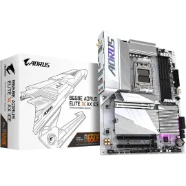 GIGABYTE B650E AORUS ELITE X AX ICE AM5 LGA 1718 AMD B650 ATX Motherboard with 5-Year Warranty, DDR5, 3x M.2, PCIe 5.0, USB 3.2 Gen2X2 Type-C, WiFi 6E, 2.5GbE LAN, Q-Flash Plus, EZ-Latch Plus