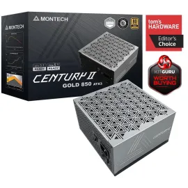MONTECH CENTURY II - 850W High-End ATX Gaming Power Supply - 80 Plus Gold & Cybenetics Platinum - Fully Modular - ATX 3.1 & PCIe 5.1 Ready with 12V-2x6 Cable - 10 Years Warranty