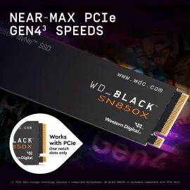 WD_BLACK 1TB SN850X NVMe Internal Gaming SSD Solid State Drive - Gen4 PCIe, M.2 2280, Up to 7,300 MB/s