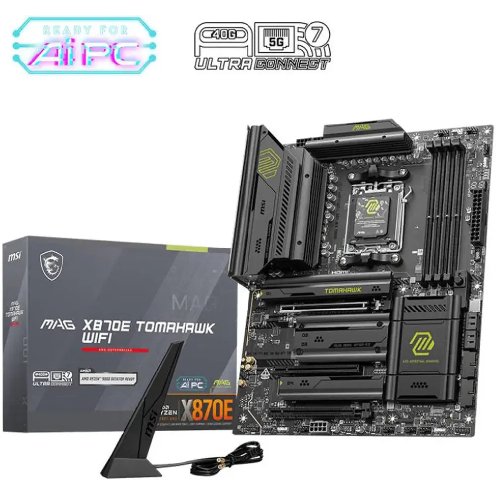 MSI MAG MAG X870E TOMAHAWK WIFI AM5 AMD X870E SATA 6Gb/s M.2 DDR5 Wi-Fi 7 5G LAN ATX Motherboards
