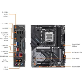 GIGABYTE X870 GAMING WIFI6 AM5 LGA 1718, ATX, DDR5, 3x M.2, PCIe 5.0, USB4, WIFI 6, 2.5GbE LAN, EZ-Latch, 5-Year Warranty