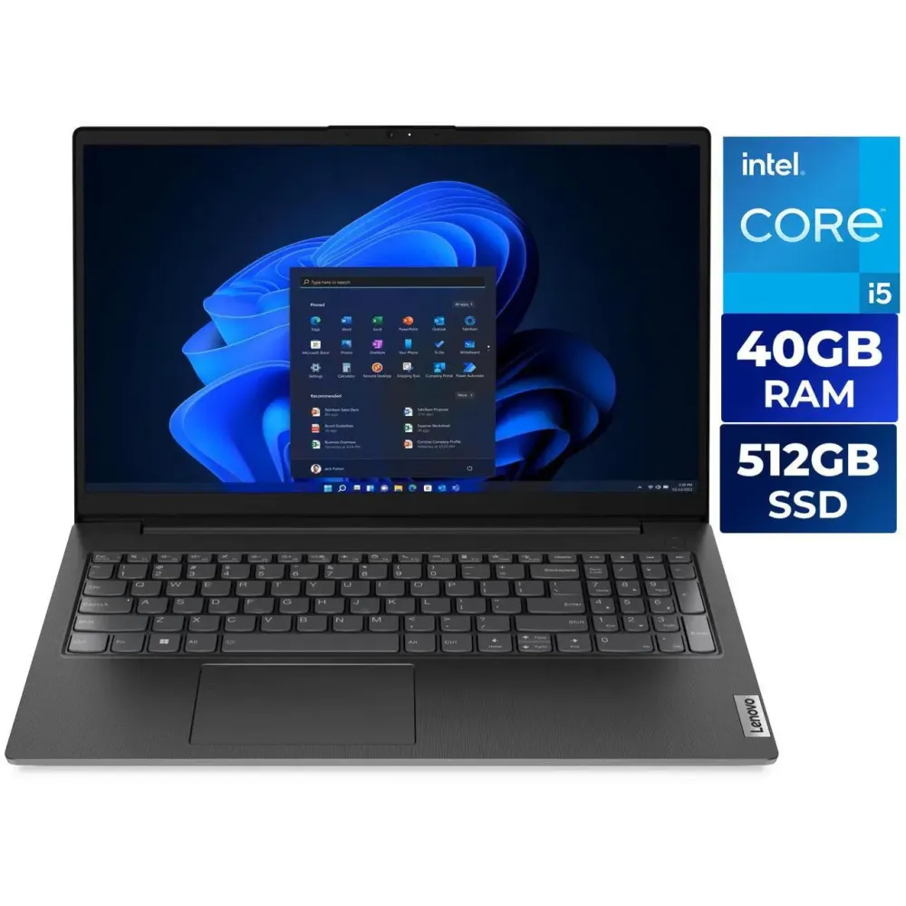 Lenovo V15 G4 15.6" FHD Laptop, Intel Core i5-13420H, 40GB RAM, 512GB SSD, Windows 11 Home, Black
