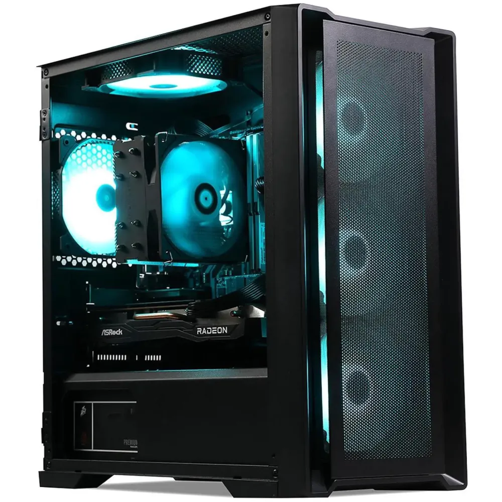 MXZ Gaming PC ,AMD Ryzen 7 7700 , GeForce RTX 4070 SUPER ,32GB(16GB*2)DDR5 6000MHz, NVME M2 1 T, 6RGB Fans,Windows 11 Pro Ready to use, Gamer Desktop Computer(R7 7700| RTX 4070 SUPER)