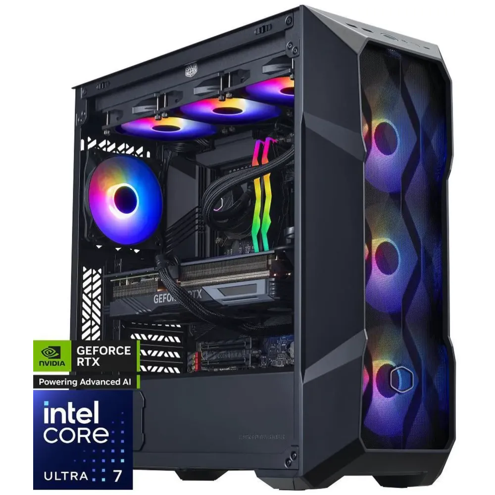 Cooler Master TD5 Pro - Intel Core Ultra 7-265KF - GeForce RTX 5070 Ti - 32GB DDR5 6000MHz - 2TB M.2 NVMe SSD - Windows 11 - 360mm AIO - Gaming PC