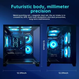 AOACE Gaming PC Desktop INTEL Core i5 14400F, NVIDIA RTX 5060Ti 8G DLSS 4 , 32GB DDR5 RAM 6400MHz,1TB NVMe PCIe4.0, Wi-Fi6E, Game Design Office console,Sea View Room Windows 11