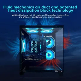 AOACE Gaming PC Desktop INTEL Core i5 14400F, NVIDIA RTX 5060Ti 8G DLSS 4 , 32GB DDR5 RAM 6400MHz,1TB NVMe PCIe4.0, Wi-Fi6E, Game Design Office console,Sea View Room Windows 11