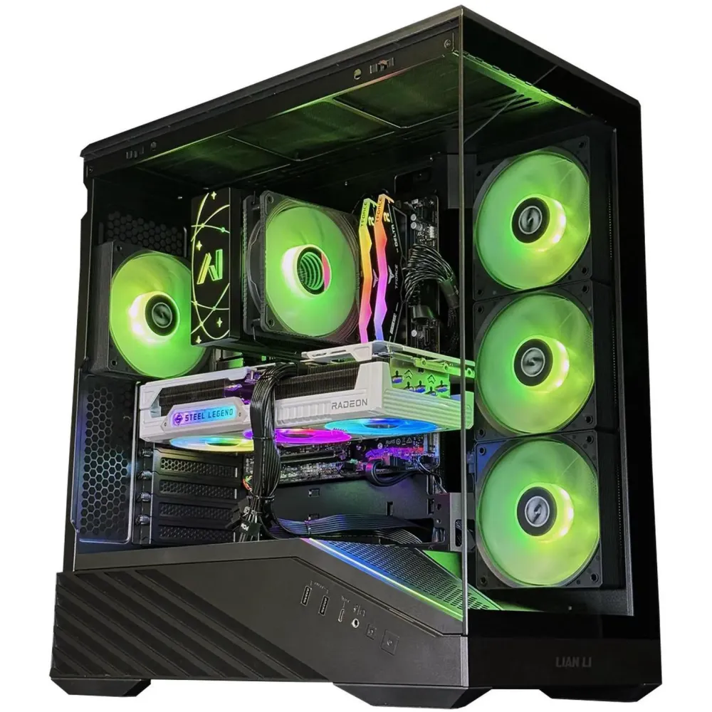 Andromeda Insights Advanced AMD Vector - RX 9070XT 16GB | Ryzen 5 9600X (5.4 GHz Turbo Boost) | 32GB DDR5 6000MHz | 1TB Gen4 SSD | 850W Gold PSU | ARGB Fans | Wi-Fi + BT | Win 11 Home