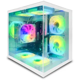 Suevery Gaming PC, AMD Ryzen 5 5600GT, Vega 7 Graphics, 16GB RAM, 512GB SSD, Wi-Fi 6, Windows 11 Home, Compact Desktop-White