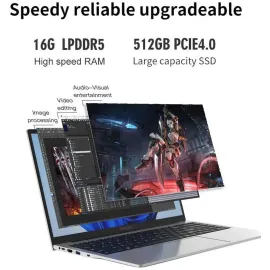 Hasee X5 15.6 laptop computer Intel core i9-12900H, Intel® UHD Graphics , 16G LPDDR5 RAM, 512G NVMe PCIe4.0 SSD, 15.6'' Windows 11 Home WIFI6, BT5.2, Silvery, A Metal