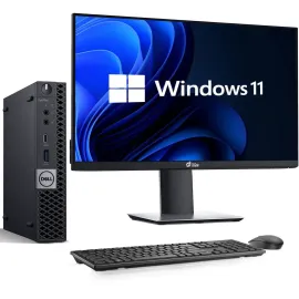 Dell OptiPlex 3050 Tiny Desktop PC, Intel Quad Core i7-6700T 6th Gen. Processor up to 3.60 GHz, 32GB DDR4 Ram, 1TB SSD,24 Inch Monitor, Keyboard & Mouse, Built-in Wi-Fi, Windows 11 Professional