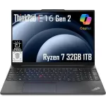 Lenovo ThinkPad E16 Gen 2 Business Laptop (16" FHD+ Anti-Glare, AMD Ryzen 7 7735HS (> i7-1255U), 32GB DDR5 RAM, 1TB SSD) Backlit, Fingerprint, Webcam, Wi-Fi, Ethernet, Win 11 Pro
