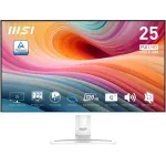 MSI PRO MP251W E2 Gaming Monitor 24.5-inch IPS 1920 x 1080 (FHD), 120Hz, Adaptive Sync, HDR Ready, HDMI, VGA Port, Display Port,VESA Mountable, Tilt, Speaker, 4-side slim bezel ,1ms, White