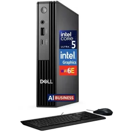 Dell Pro Micro AI Business Mini Desktop (Intel Ultra 5-235T, Intel Graphics, 32GB DDR5, 1TB PCIe SSD, WiFi 6E, Bluetooth 5.3, 90W PSU, RJ-45, 1 Display Port, 1 x HDMI 2.1, Win 11 Pro)