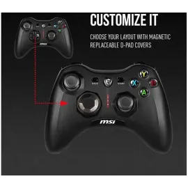 MSI Force GC30V2 Wireless Gaming Controller, Dual Vibration Motors, Dual Connection Modes, Interchangeable D-Pads, Compatible with PC & Android