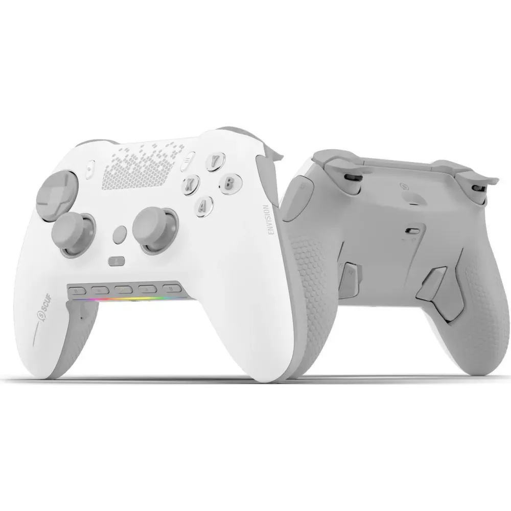 SCUF ENVISION PRO Wireless PC Gaming Controller - Five Remappable G-Keys - Remappable Back Paddles - Instant Triggers - iCUE Compatible - White