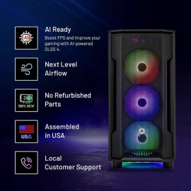 Skytech Gaming Shadow Desktop PC, Ryzen 7 7700 3.8 GHz (5.3GHz), NVIDIA RTX 5060, 1TB Gen4 NVMe SSD, 32GB DDR5 RAM 6000 RGB, 650W GOLD PSU, Wi-Fi, Win 11