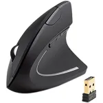 Anker 2.4G Wireless Vertical Ergonomic Optical Mouse, 800 / 1200 /1600 DPI, 5 Buttons for Laptop, Desktop, PC, Macbook - Black