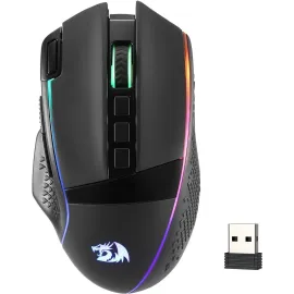 Redragon M991 Wireless Gaming Mouse, 26000 DPI 3-Mode Gamer Mice w/Rapid Fire Key, 9 Macro Buttons, Powerful Capacity and RGB Backlight for PC/Mac/Laptop