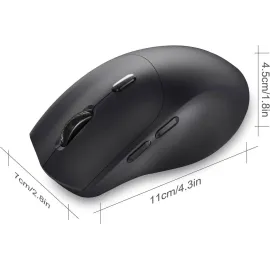 Silent Wireless Mouse, 2.4G Ergonomic Optical Mouse for Gaming, Computer Mouse for Laptop, PC, Computer, ,Notebook, 6 Buttons,1200-2400-3200 Adjustable DPI, Play & Play (Battery NOT included)