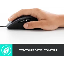 Logitech - M500s Advanced Wired Optical Mouse with Hyper-fast Scrolling & Tilt - Wired - Black