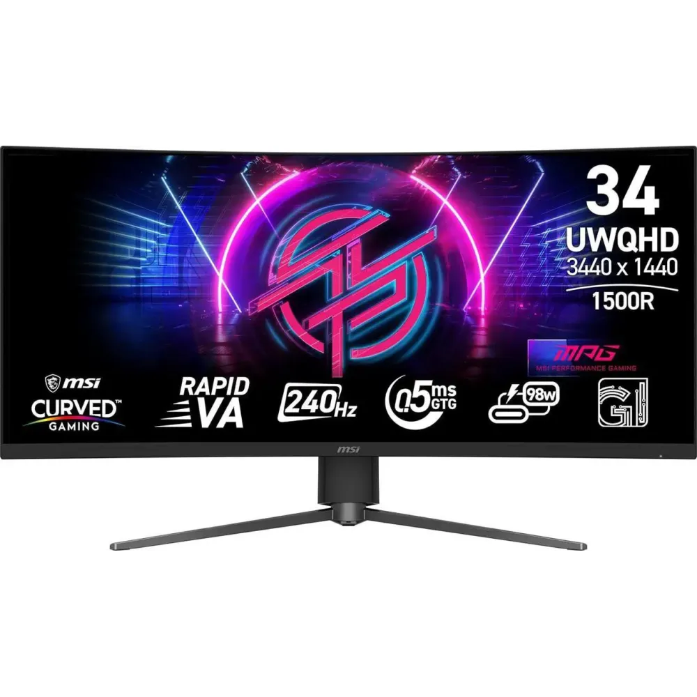 MSI 34" 3440x1440 240 Hz Rapid VA UWQHD Gaming Monitor FreeSync (AMD Adaptive Sync) MPG 346CQRF X24