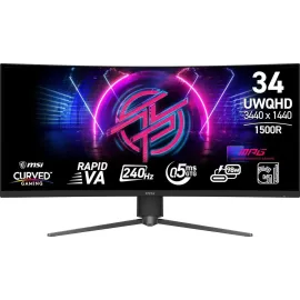 MSI 34" 3440x1440 240 Hz Rapid VA UWQHD Gaming Monitor FreeSync (AMD Adaptive Sync) MPG 346CQRF X24