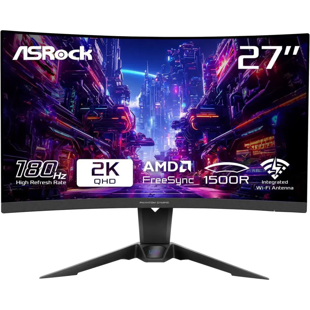 ASRock Phantom Gaming 27" 180Hz 1ms VA QHD Gaming Monitor FreeSync (AMD Adaptive Sync) 2560 x 1440