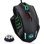Redragon M908 Impact RGB Gaming Mouse, 12400 DPI Wired Laser MMO Mouse with High Precision Actuation, 12 Macro Side Buttons and 16.8 Million Customized Breathing Backlight for PC/Laptop