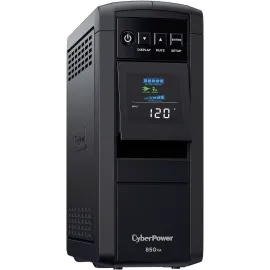 CyberPower CP850PFCLCD PFC Sinewave UPS Systems - 850VA/510W, 120 VAC, NEMA 5-15P, Mini-Tower, Sine Wave, 10 Outlets, LCD, PowerPanel