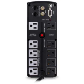 CyberPower CST135XLU Battery Backup GreenPower UPS™ Bypass Technology, 1350 VA / 810 W, Line Interactive, Simulated Sine Wave, NEMA 5-15P, 6 ft. cord, 10 (5 surge, 5 surge + battery backup)