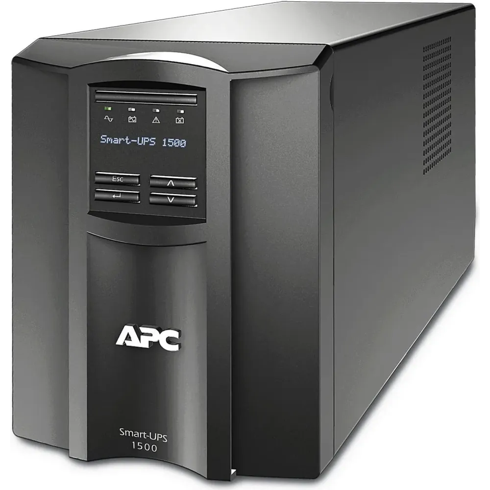 APC SMT1500C Smart-UPS, Line Interactive, 1500VA, Tower, 120V, 8x NEMA 5-15R outlets, SmartConnect Port+SmartSlot, AVR, LCD