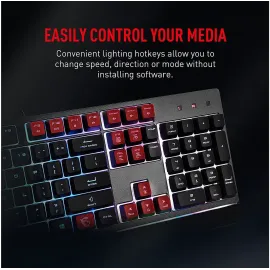 MSI Vigor GK30 Gaming Keyboard & GM11 Gaming Mouse Combo - Mechanical Membrane Switches, 6-Zone RGB, Water Repellent & Splash-Proof, 5000 DPI - Black