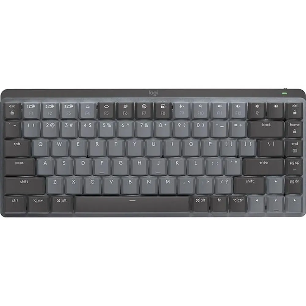 Logitech MX Mechanical Mini Wireless Illuminated Keyboard, Clicky Switches, Backlit, Bluetooth, USB-C, macOS, Windows, Linux, iOS, Android, Graphite