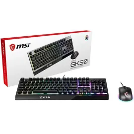 MSI Vigor GK30 Gaming Keyboard & GM11 Gaming Mouse Combo - Mechanical Membrane Switches, 6-Zone RGB, Water Repellent & Splash-Proof, 5000 DPI - Black