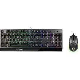 MSI Vigor GK30 Gaming Keyboard & GM11 Gaming Mouse Combo - Mechanical Membrane Switches, 6-Zone RGB, Water Repellent & Splash-Proof, 5000 DPI - Black