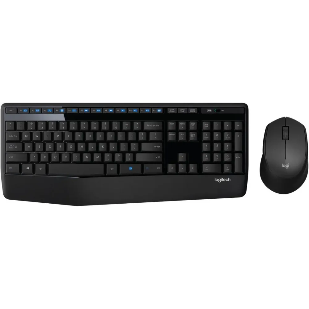 Logitech MK345 Wireless Combo Full-Sized Keyboard with Palm Rest and Comfortable Right-Handed Mouse, 2.4 GHz Wireless USB Receiver, Compatible with PC, Laptop