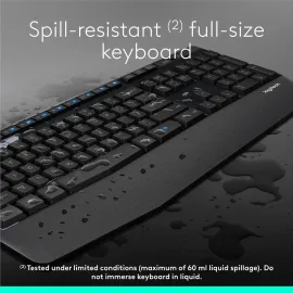 Logitech MK345 Wireless Combo Full-Sized Keyboard with Palm Rest and Comfortable Right-Handed Mouse, 2.4 GHz Wireless USB Receiver, Compatible with PC, Laptop