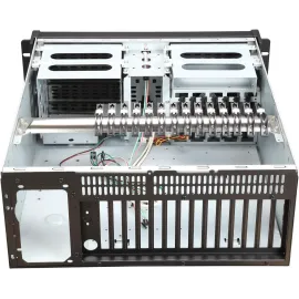 iStarUSA D-414 Black Aluminum / Steel 4U Rackmount 14 Slots Industrial PC Chassis 4 External 5.25" Drive Bays